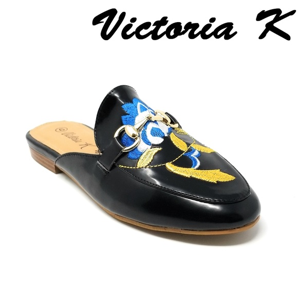 Victoria K Shoes - Women Slip-on Mules Slippers, HK-7084, Black